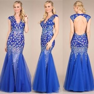 MY Fashion 1502 Royal Blue Dress